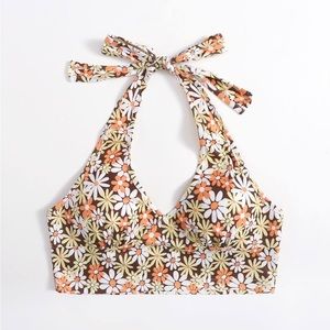 Floral Print Crop Halter Top